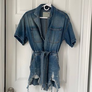R13 Mick Denim Romper XS